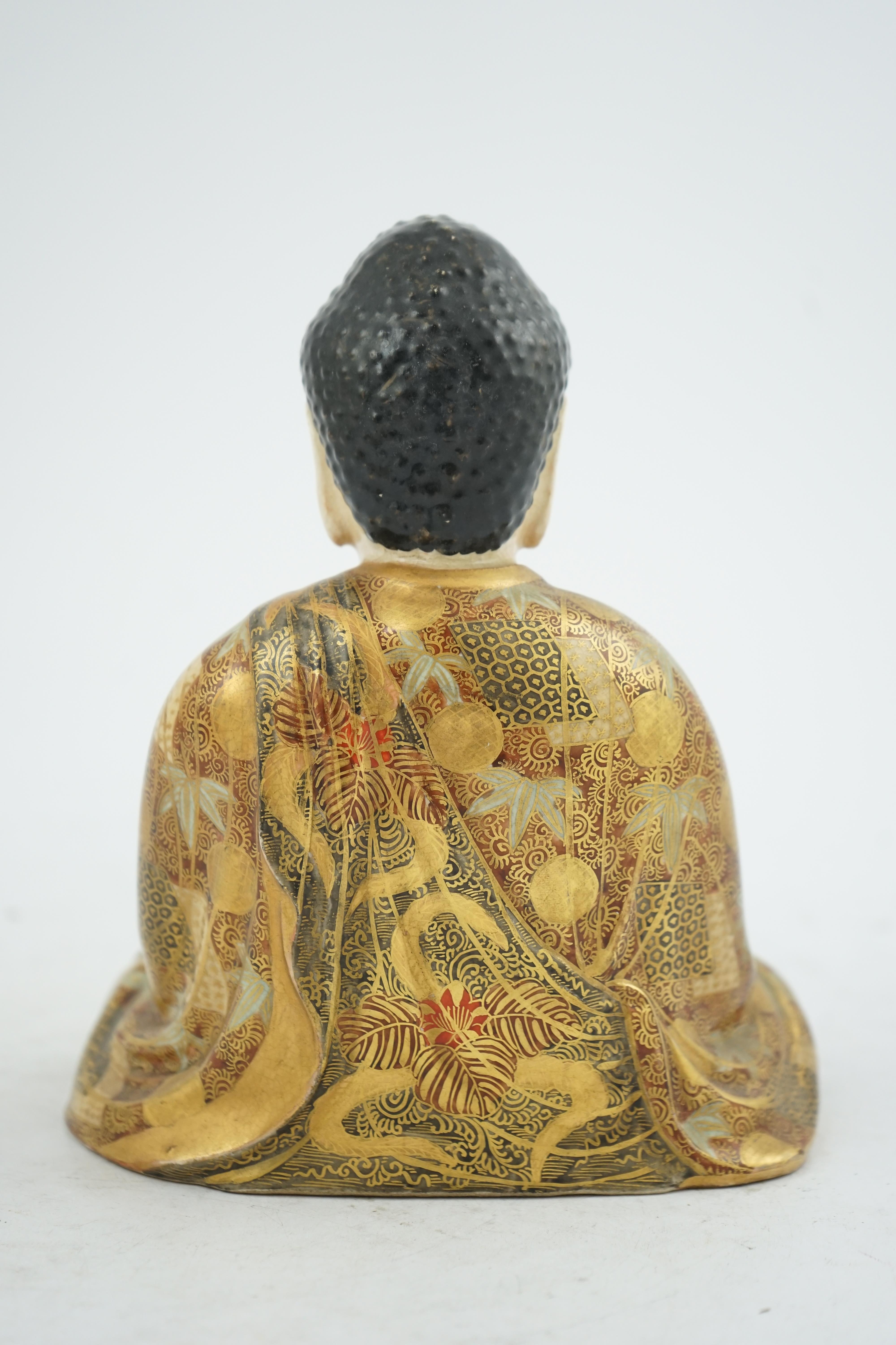 A Japanese Satsuma seated figure of Buddha, Meiji period